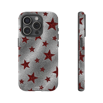 Silver Red Starry Tough Case