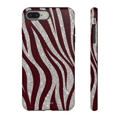 Burgundy Zebra Glitter Tough Case
