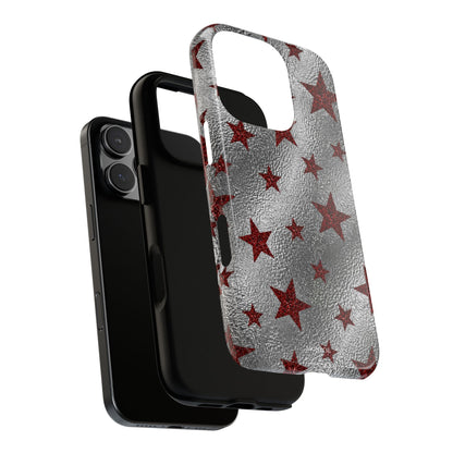 Silver Red Starry Tough Case