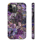 Purple Fleur-de-Lis Floral Tough Phone Case