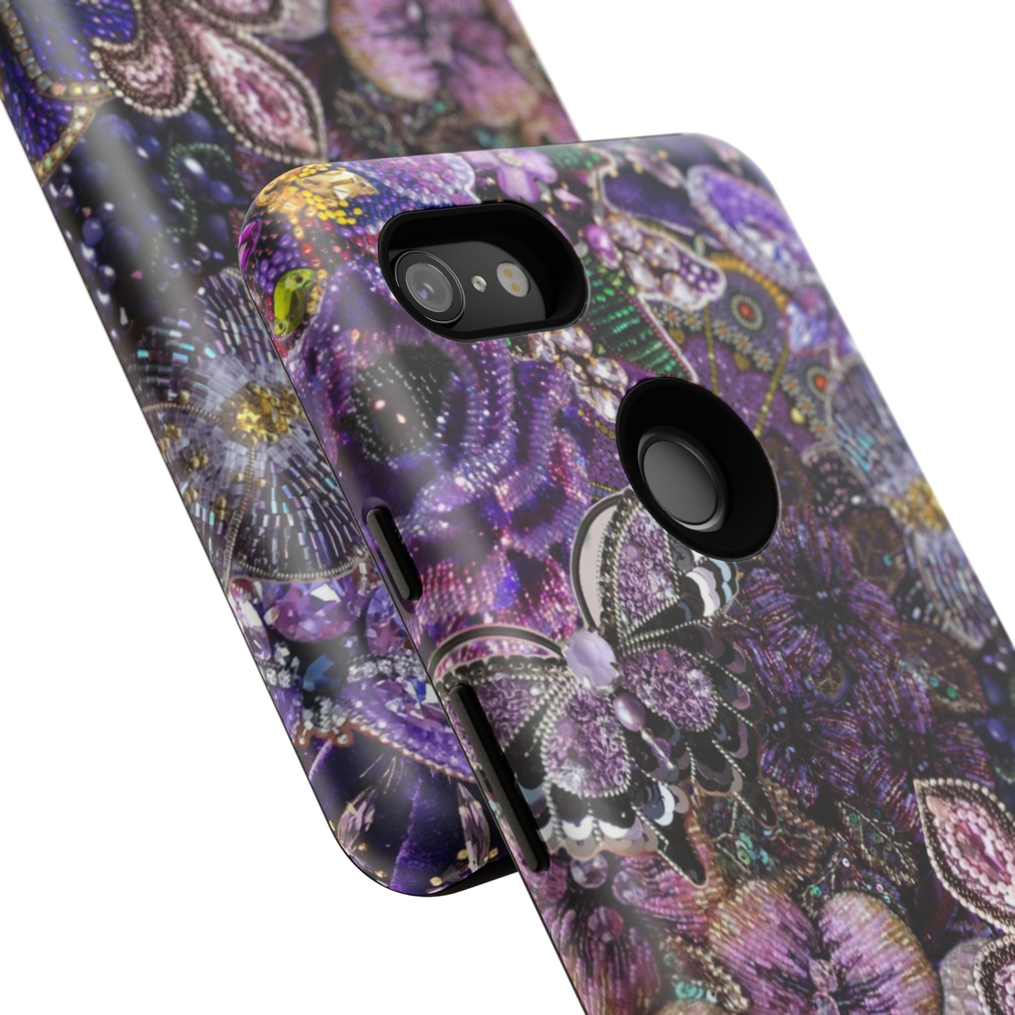 Purple Fleur-de-Lis Floral Tough Phone Case