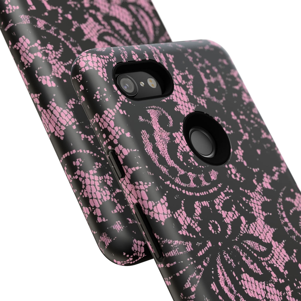Pink Lace Pattern Tough Phone Case