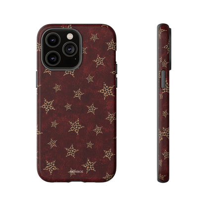 Burgundy Leopard Star Tough Case