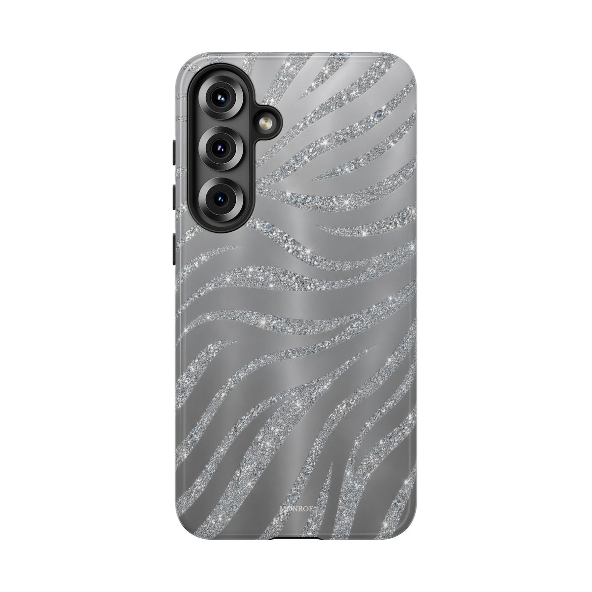 Silver Glitter Zebra Tough Case