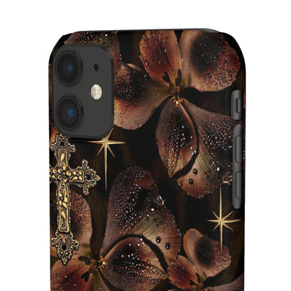 Brown Floral Cross Case