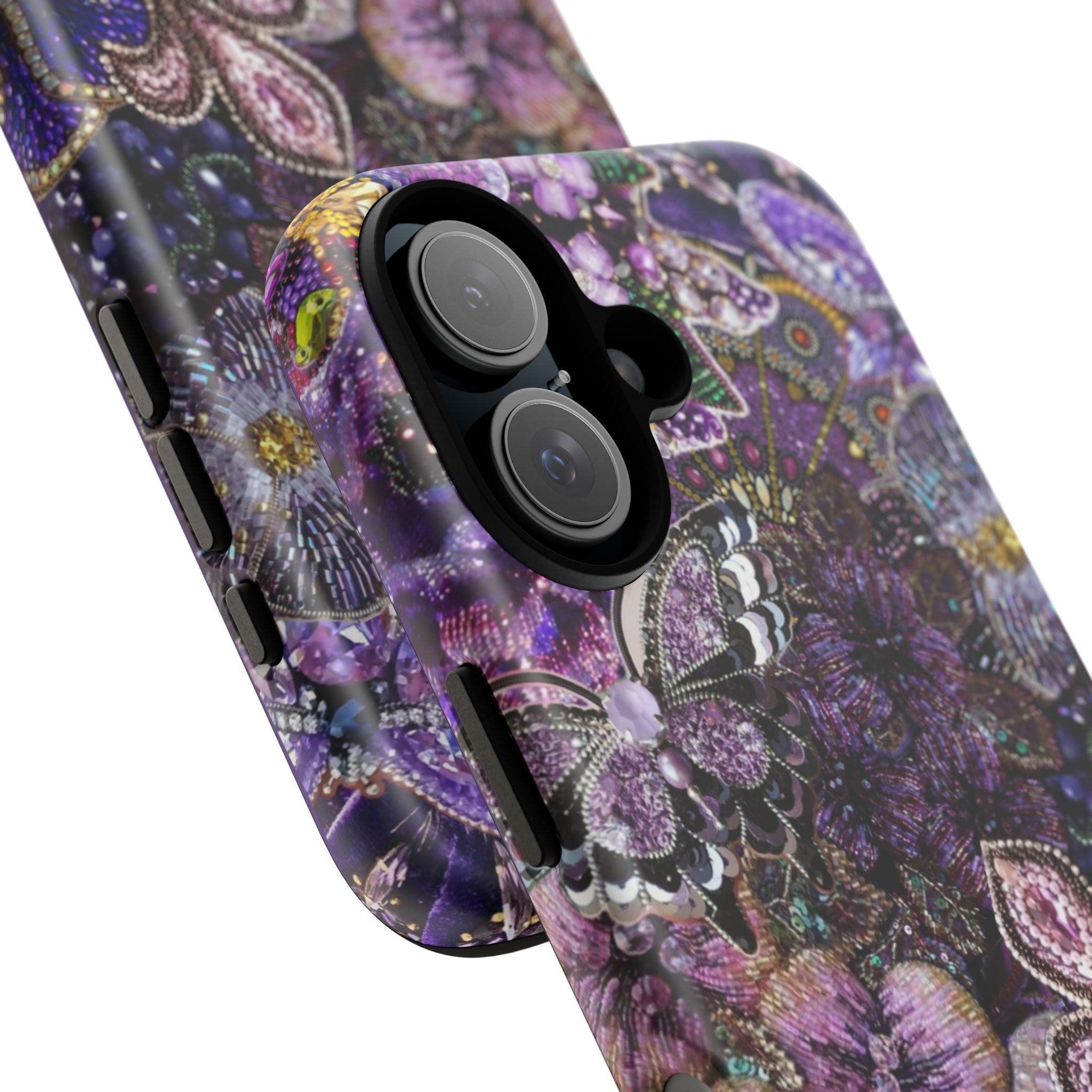 Purple Fleur-de-Lis Floral Tough Phone Case