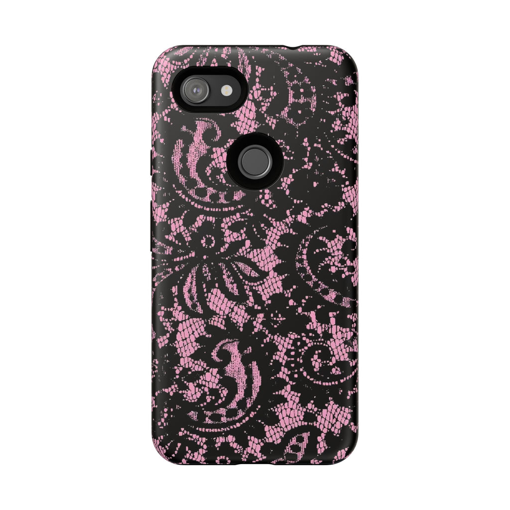 Pink Lace Pattern Tough Phone Case