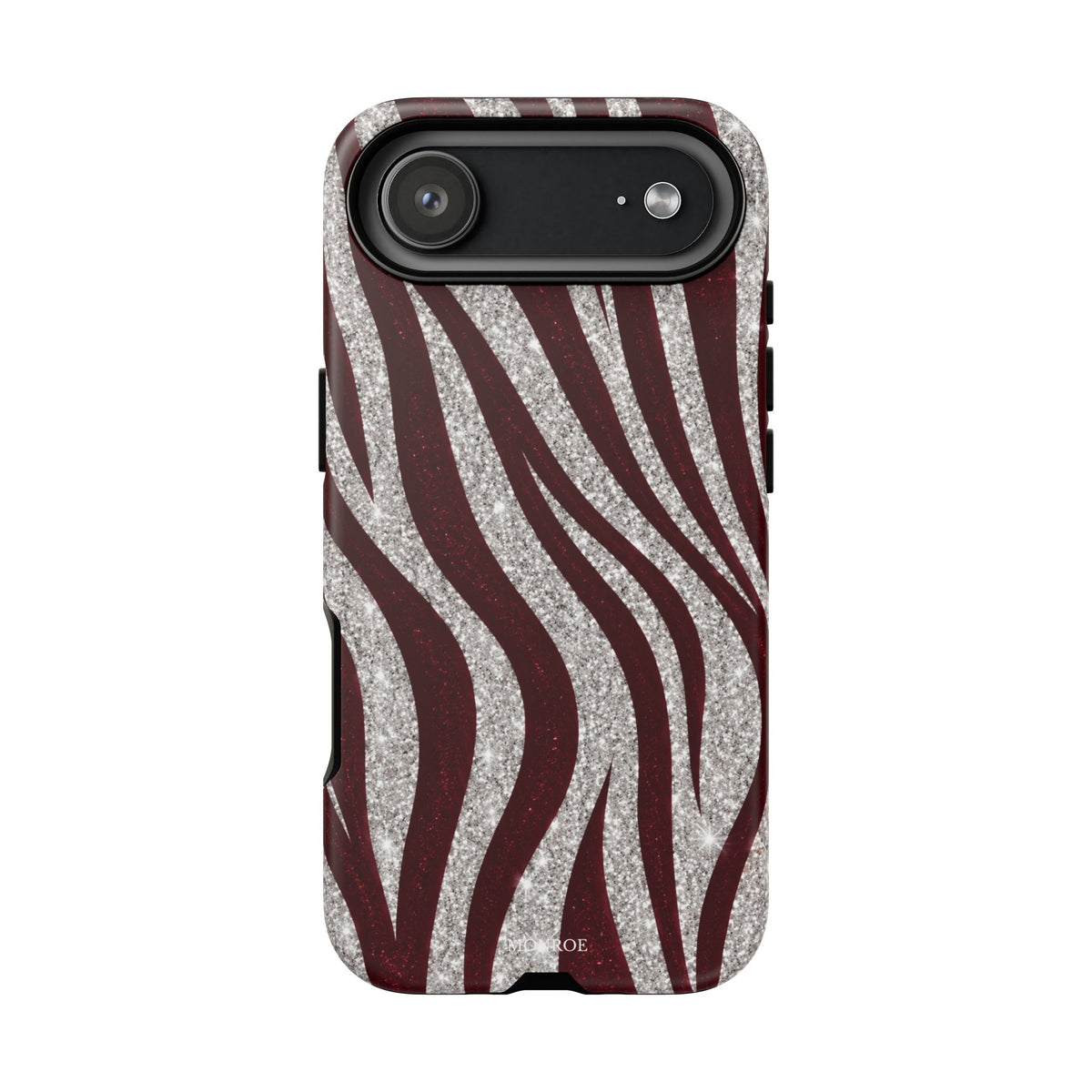 Burgundy Zebra Glitter Tough Case