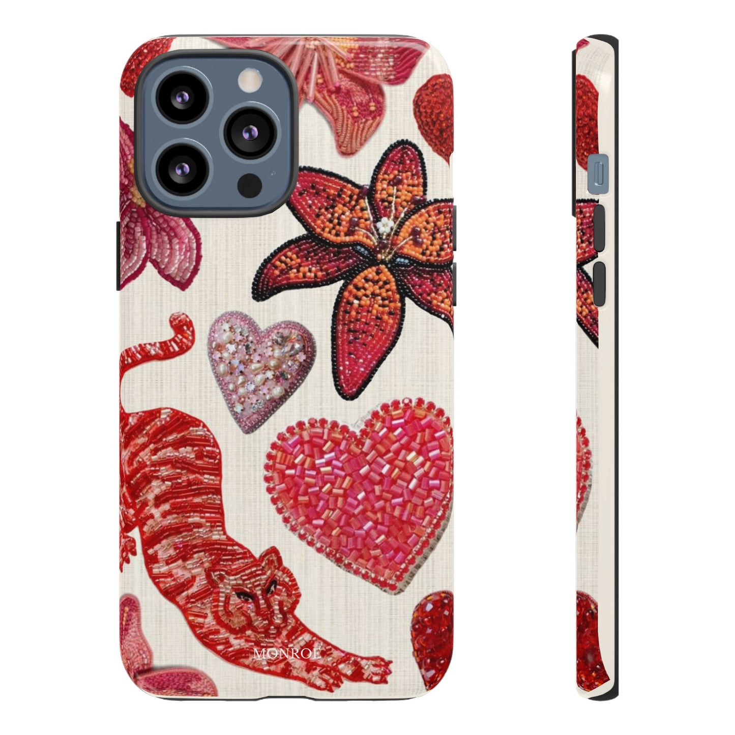 Floral & Heart Pattern Tough Case
