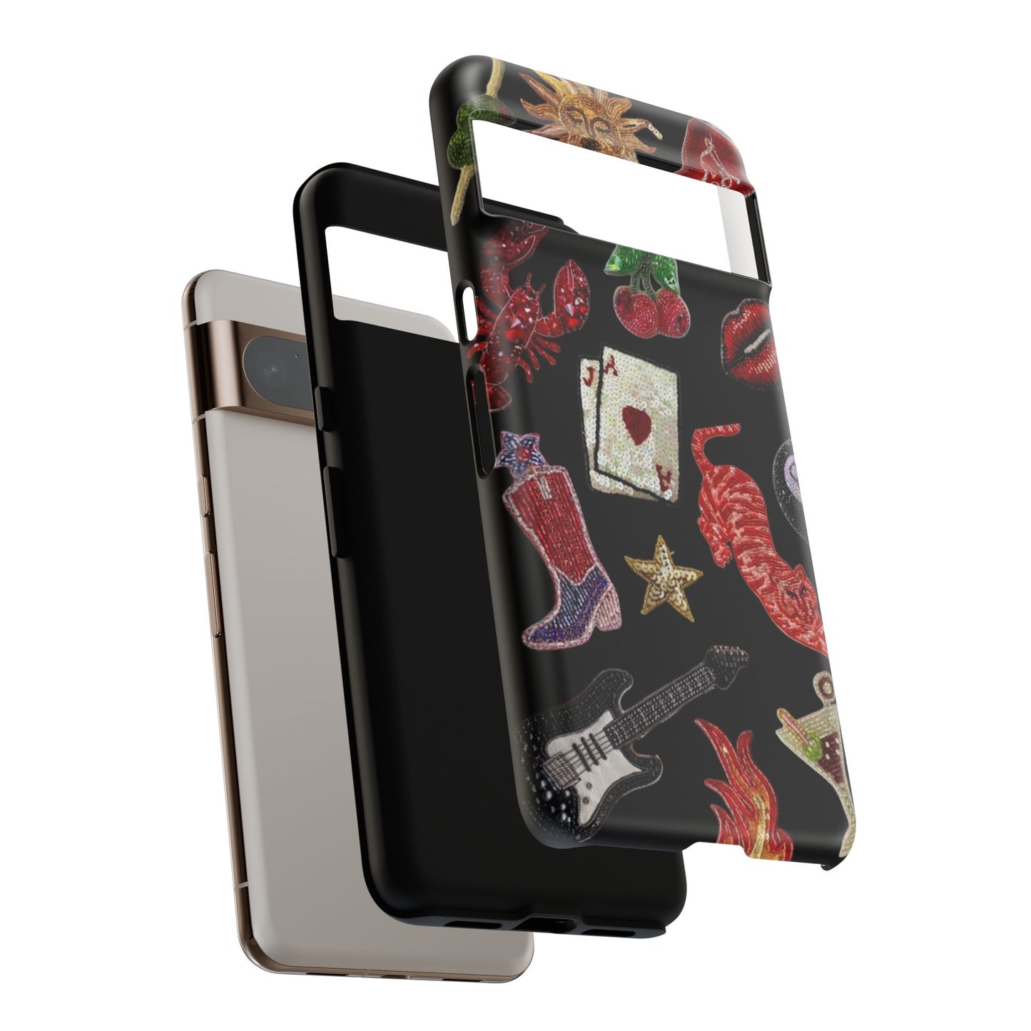 Retro Patch Motif Tough Case