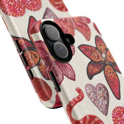 Floral & Heart Pattern Tough Case