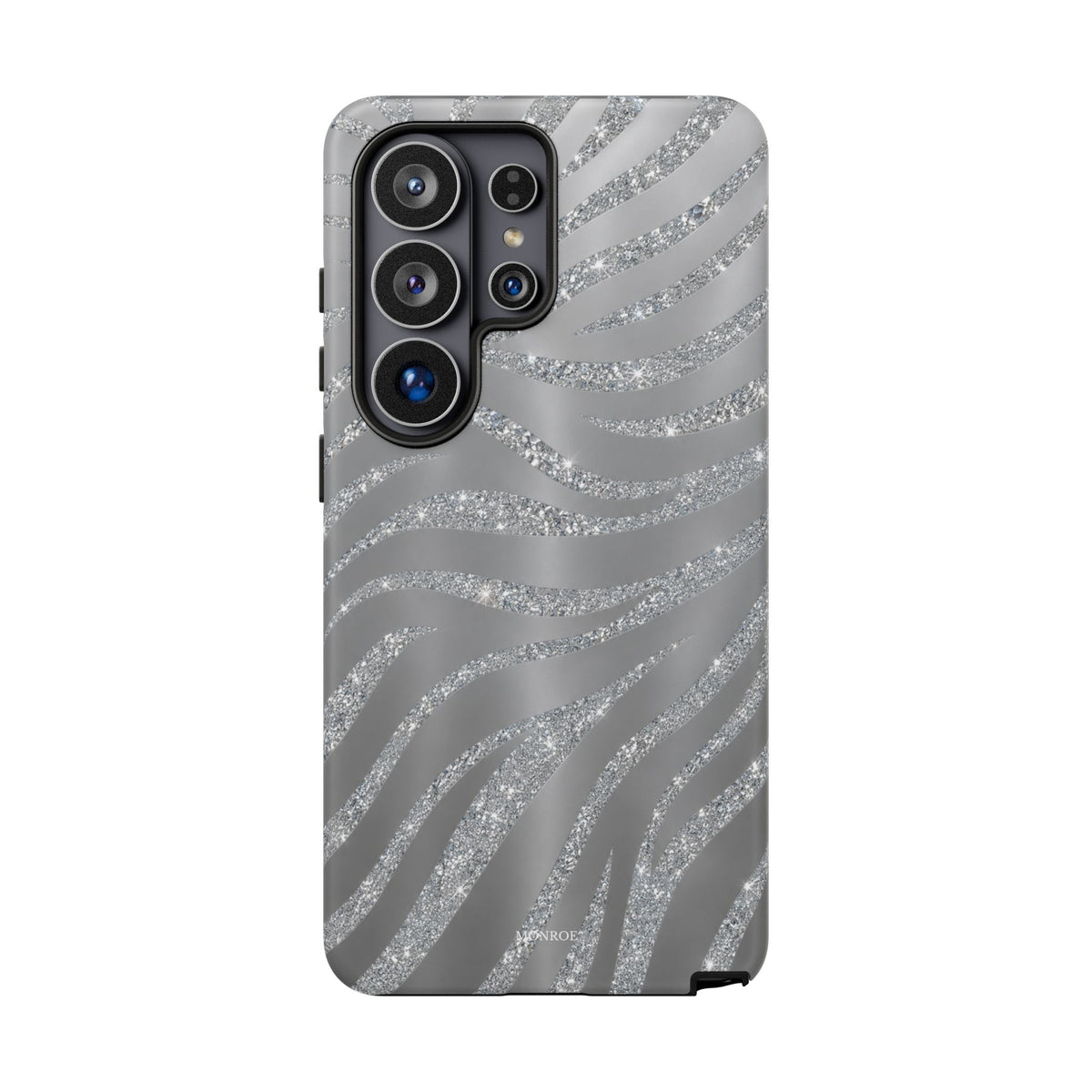 Silver Glitter Zebra Tough Case