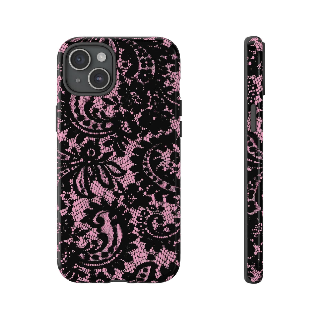 Pink Lace Pattern Tough Phone Case