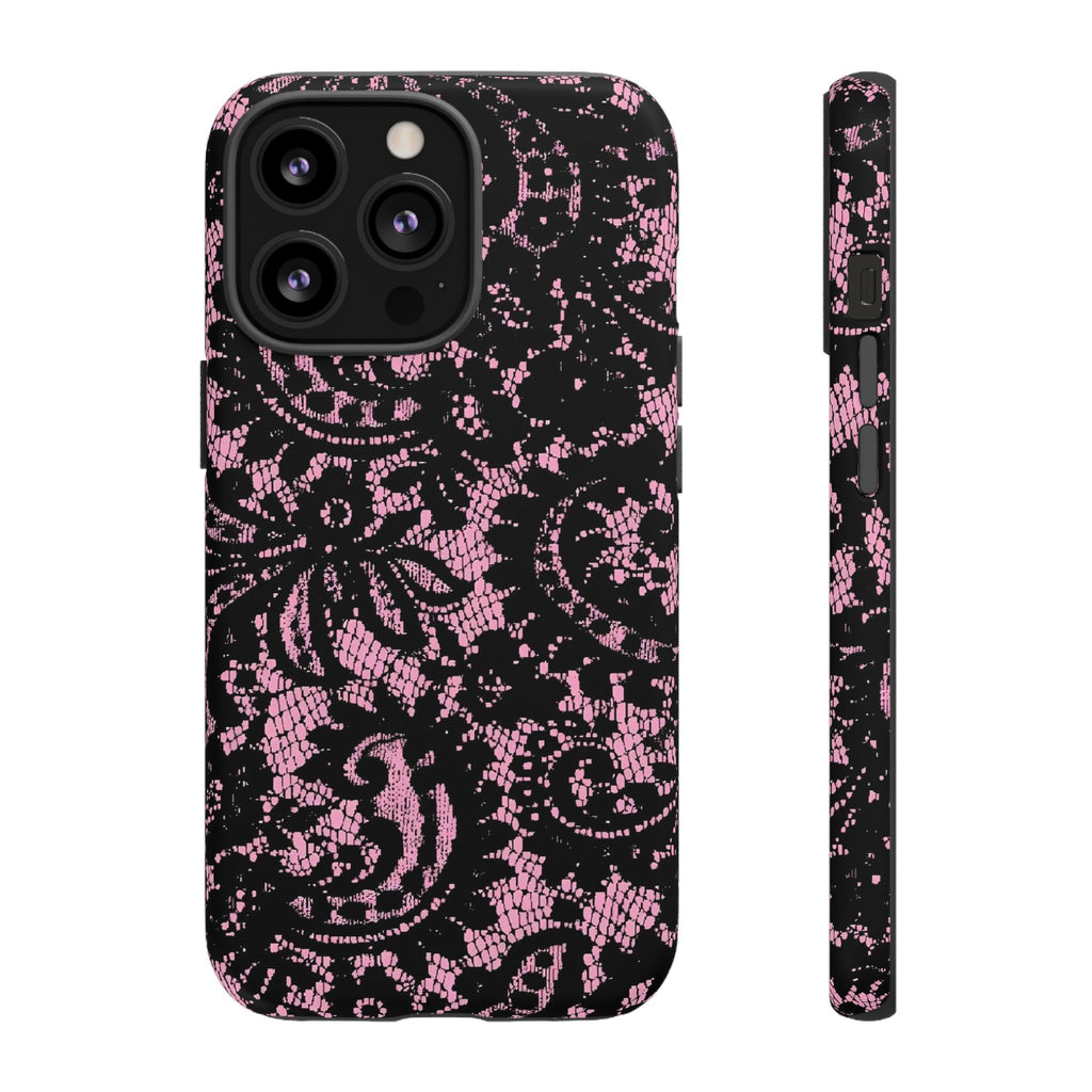 Pink Lace Pattern Tough Phone Case