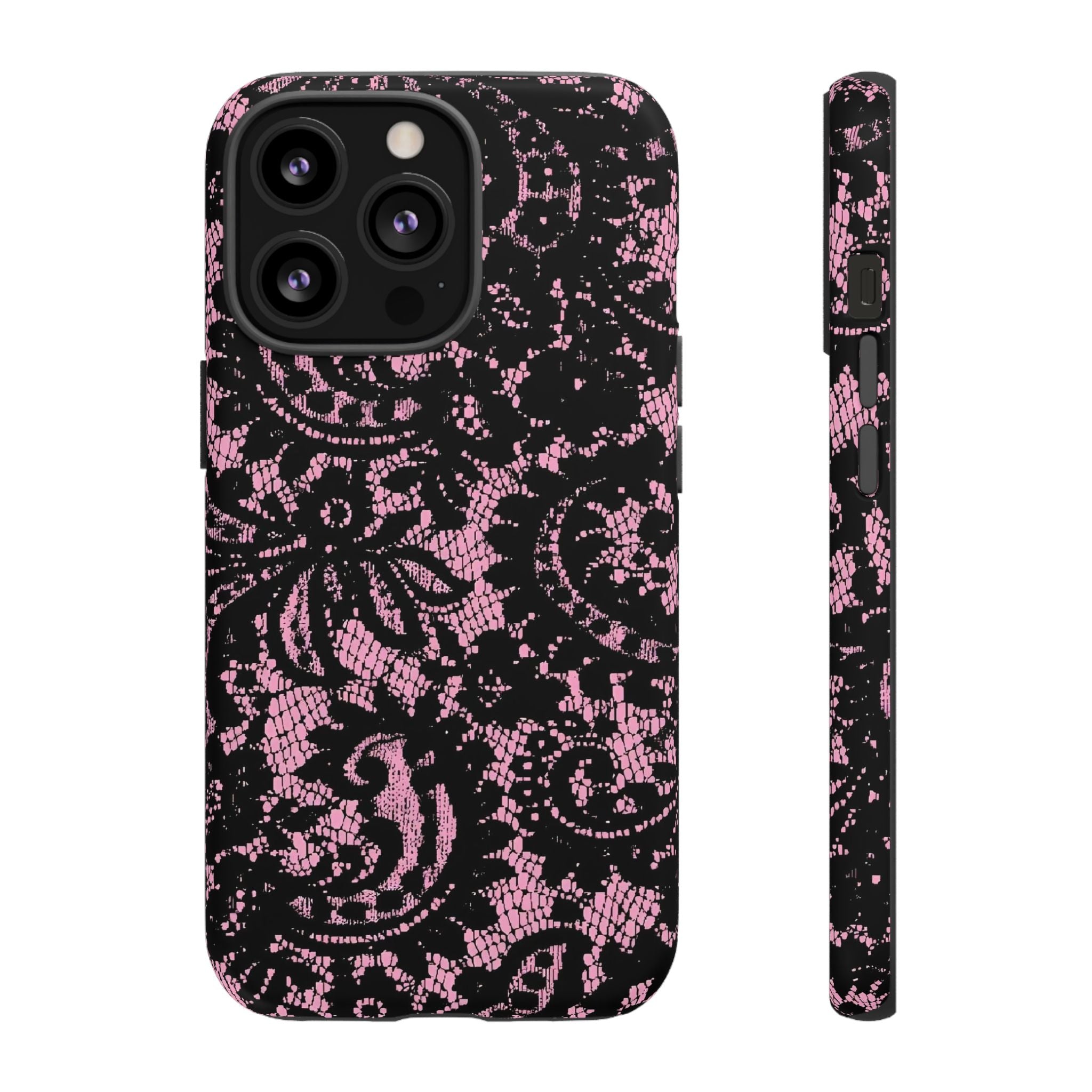 Pink Lace Pattern Tough Phone Case