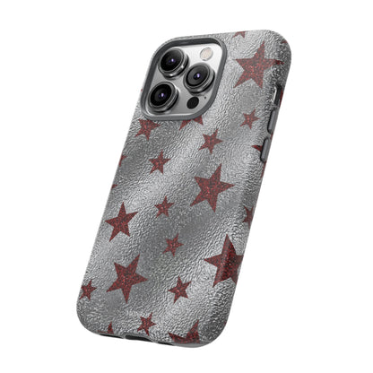 Silver Red Starry Tough Case