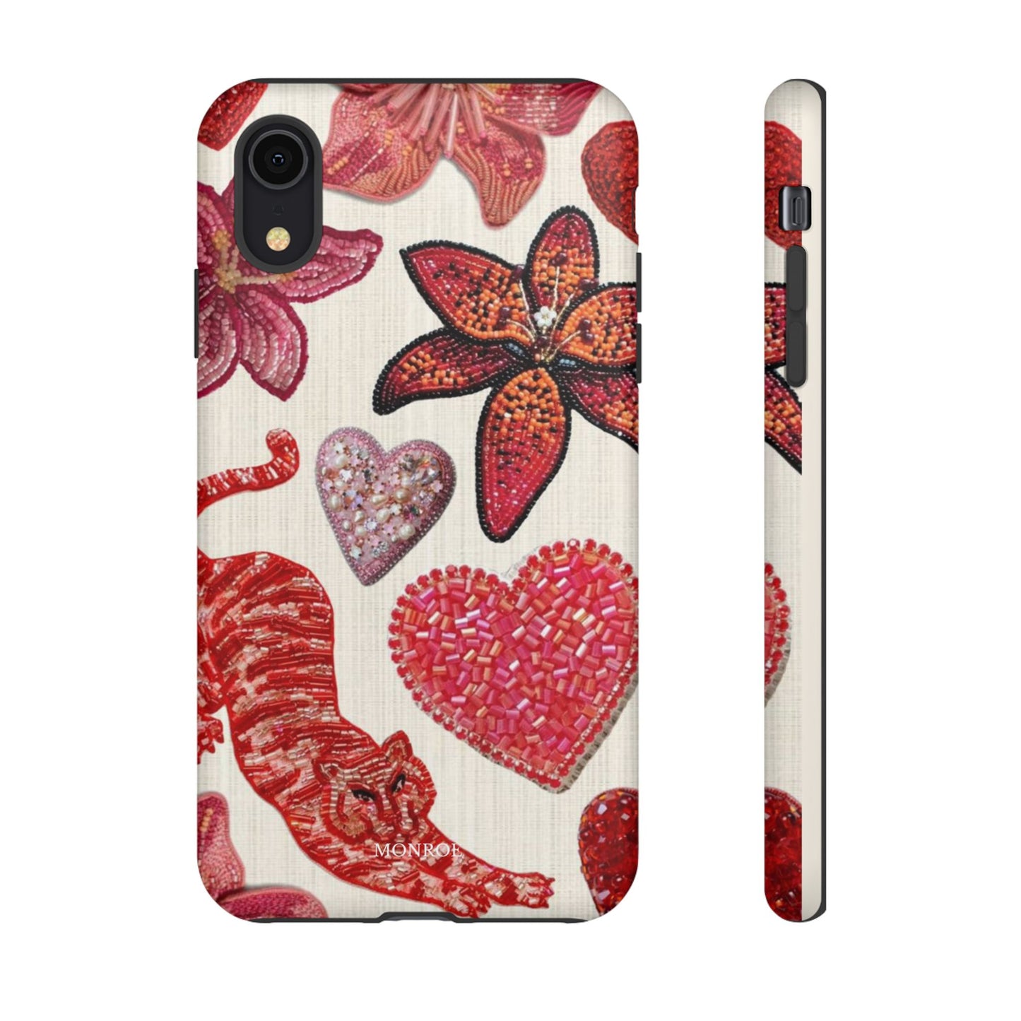 Floral & Heart Pattern Tough Case