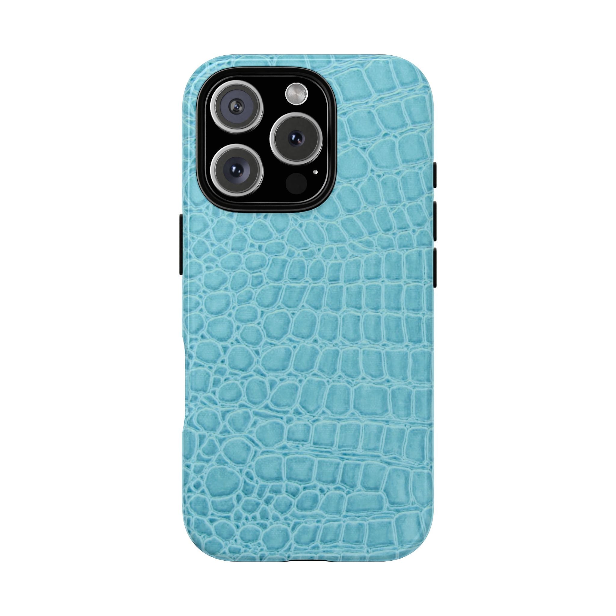 Croc Embossed Turquoise Phone Case