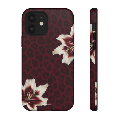 Burgundy Lily Leopard Tough Case