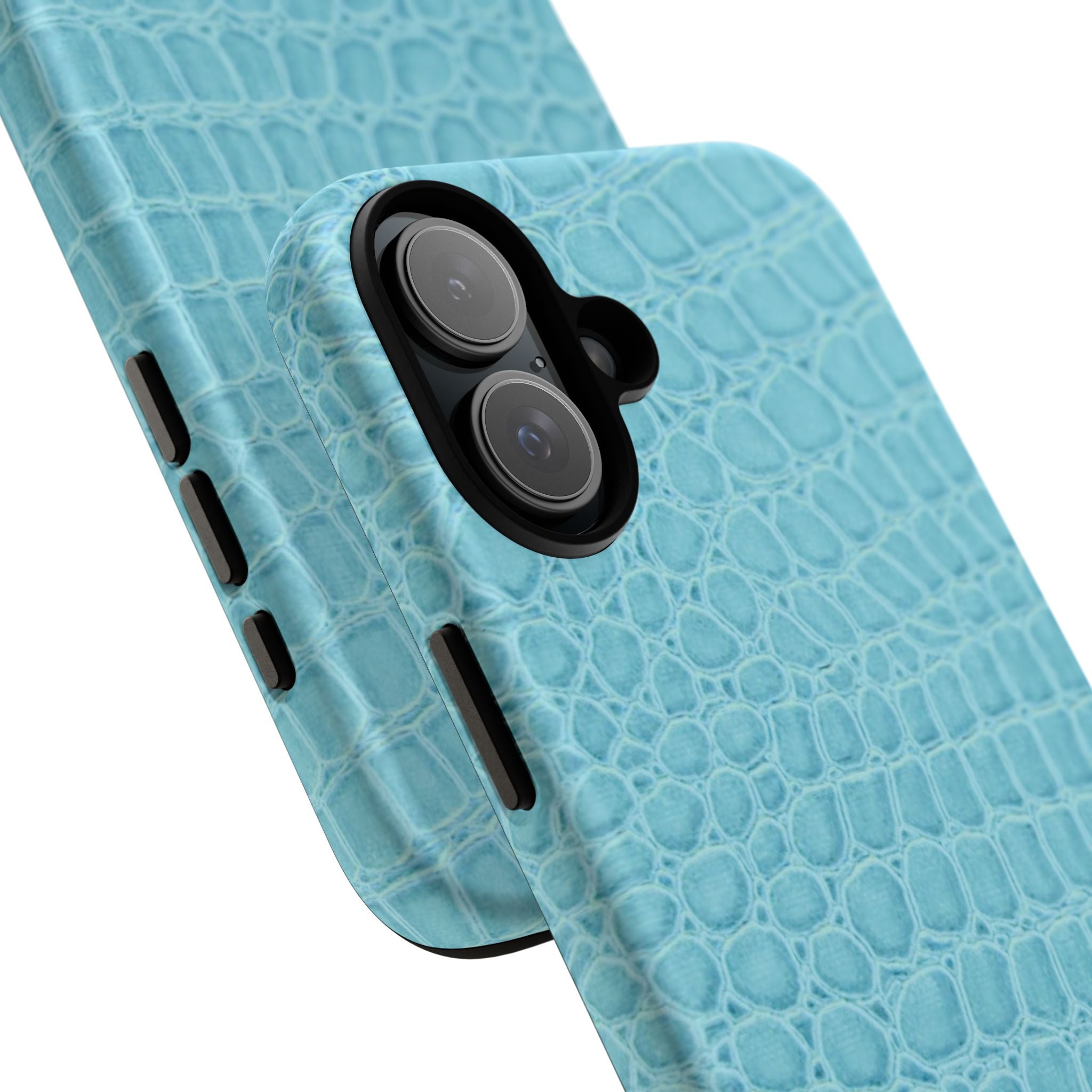 Croc Embossed Turquoise Phone Case