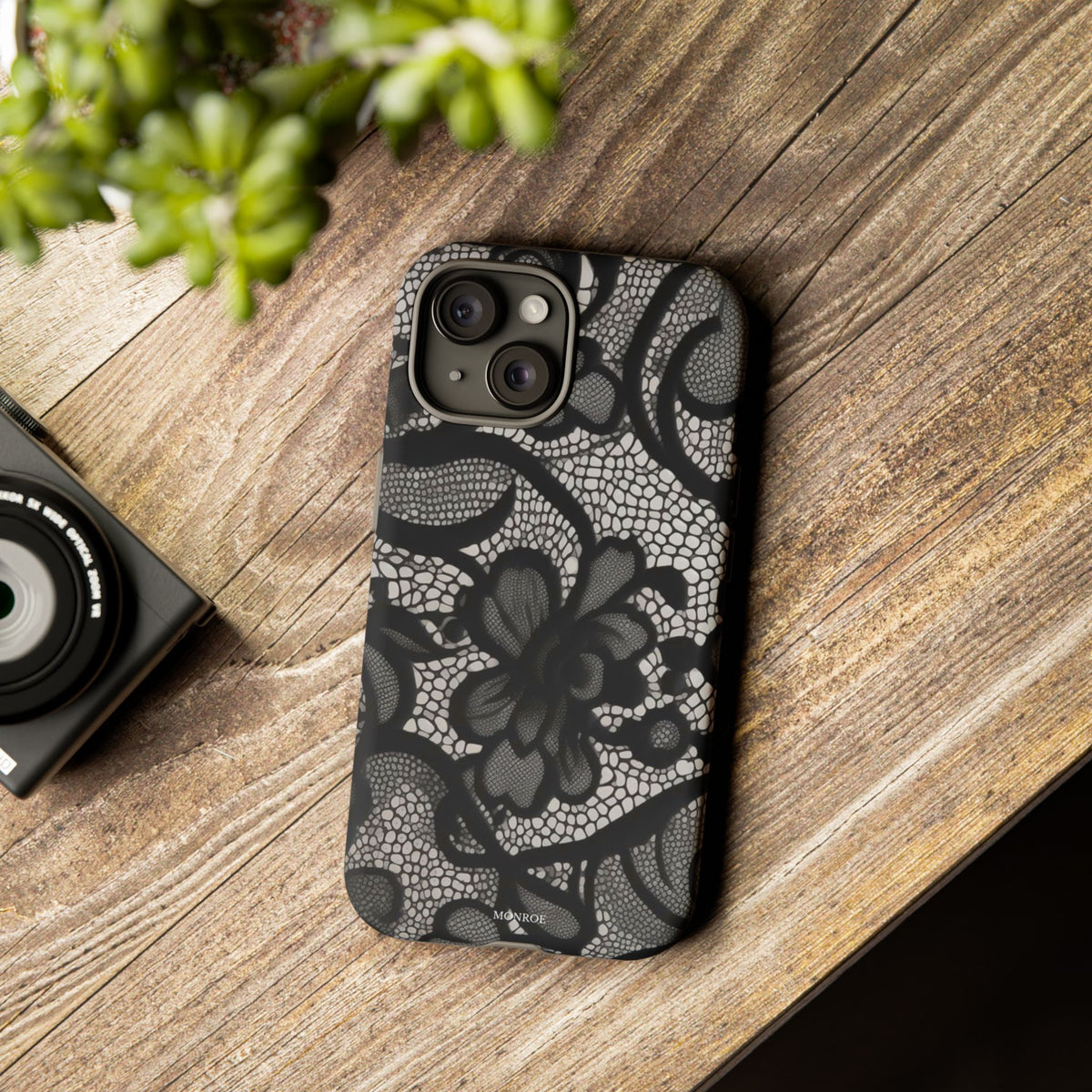 Black Floral Vintage Case