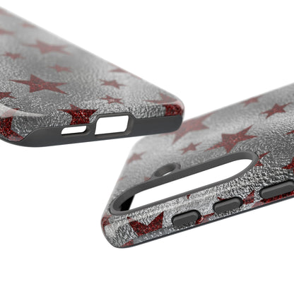 Silver Red Starry Tough Case