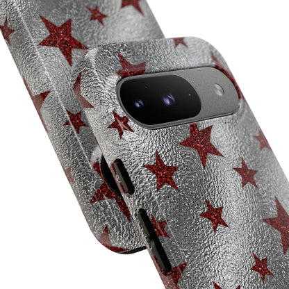 Silver Red Starry Tough Case