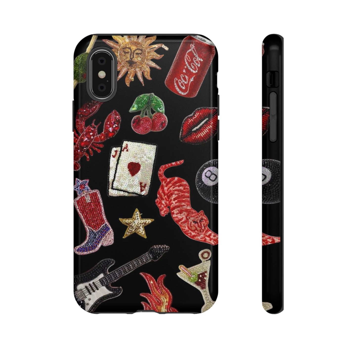 Retro Patch Motif Tough Case
