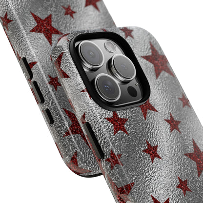 Silver Red Starry Tough Case