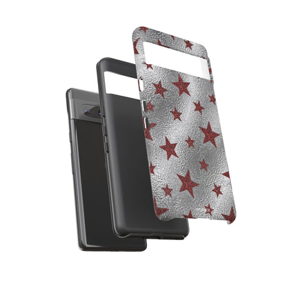 Silver Red Starry Tough Case
