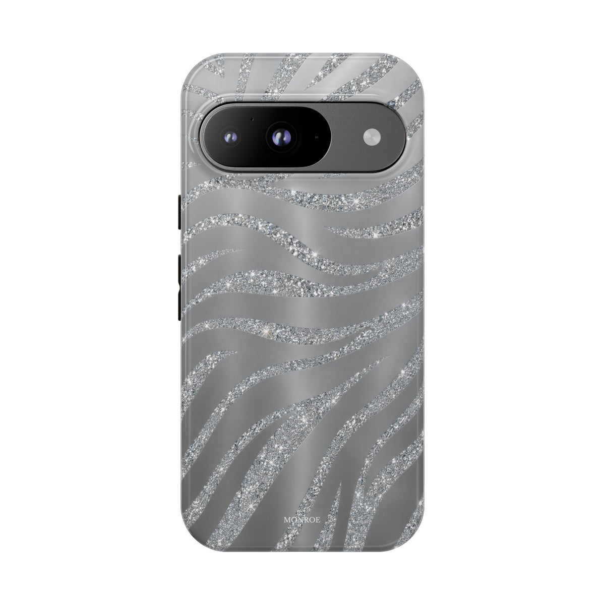 Silver Glitter Zebra Tough Case