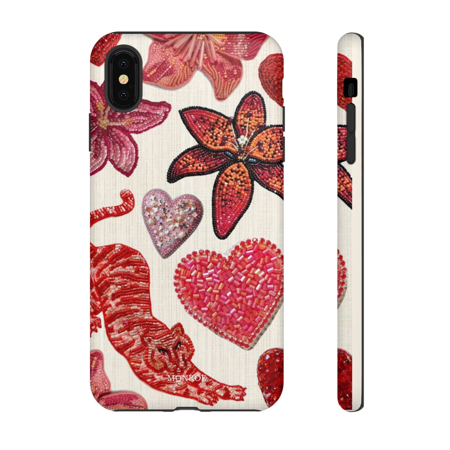 Floral & Heart Pattern Tough Case