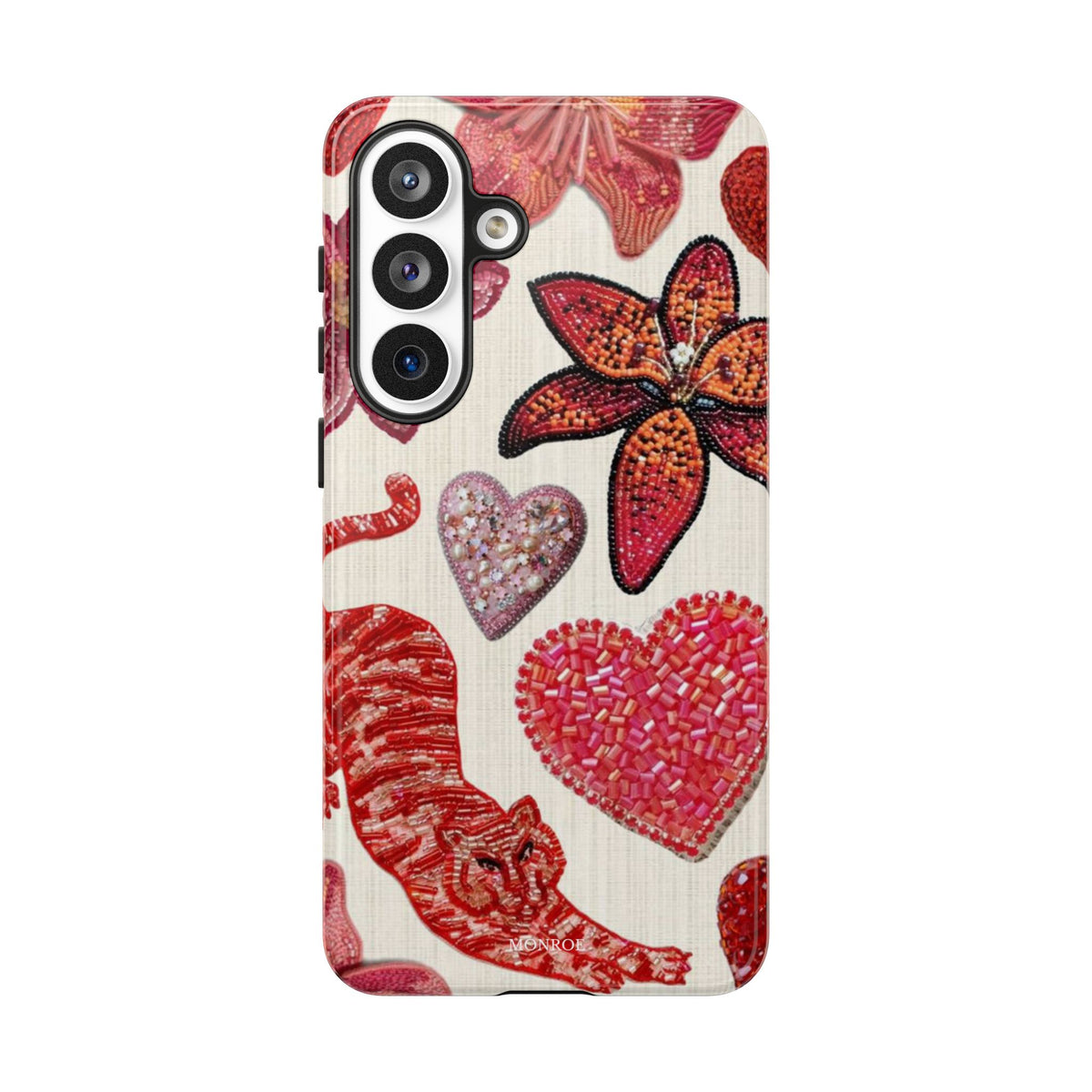 Floral & Heart Pattern Tough Case