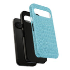 Croc Embossed Turquoise Phone Case
