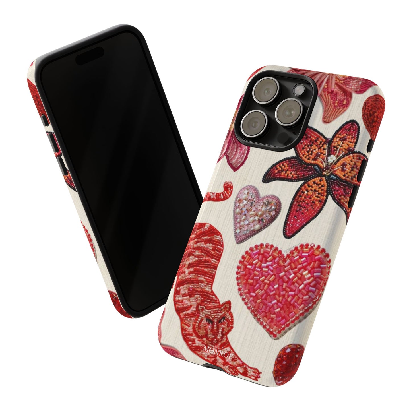 Floral & Heart Pattern Tough Case