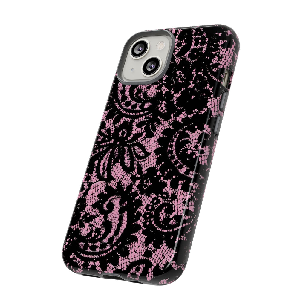 Pink Lace Pattern Tough Phone Case