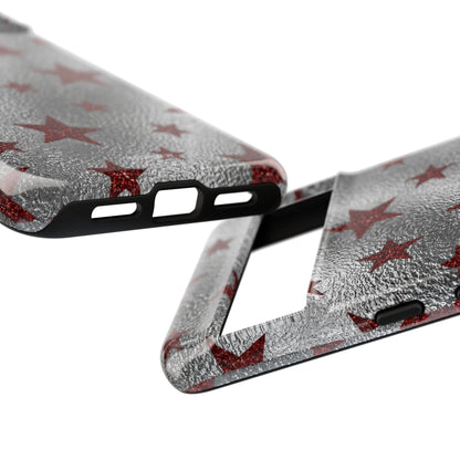 Silver Red Starry Tough Case