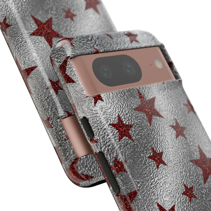 Silver Red Starry Tough Case