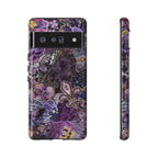 Purple Fleur-de-Lis Floral Tough Phone Case