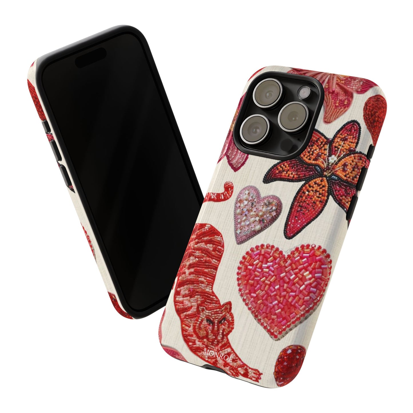 Floral & Heart Pattern Tough Case