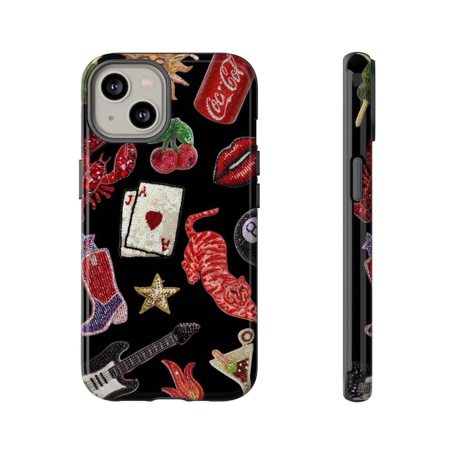 Retro Patch Motif Tough Case