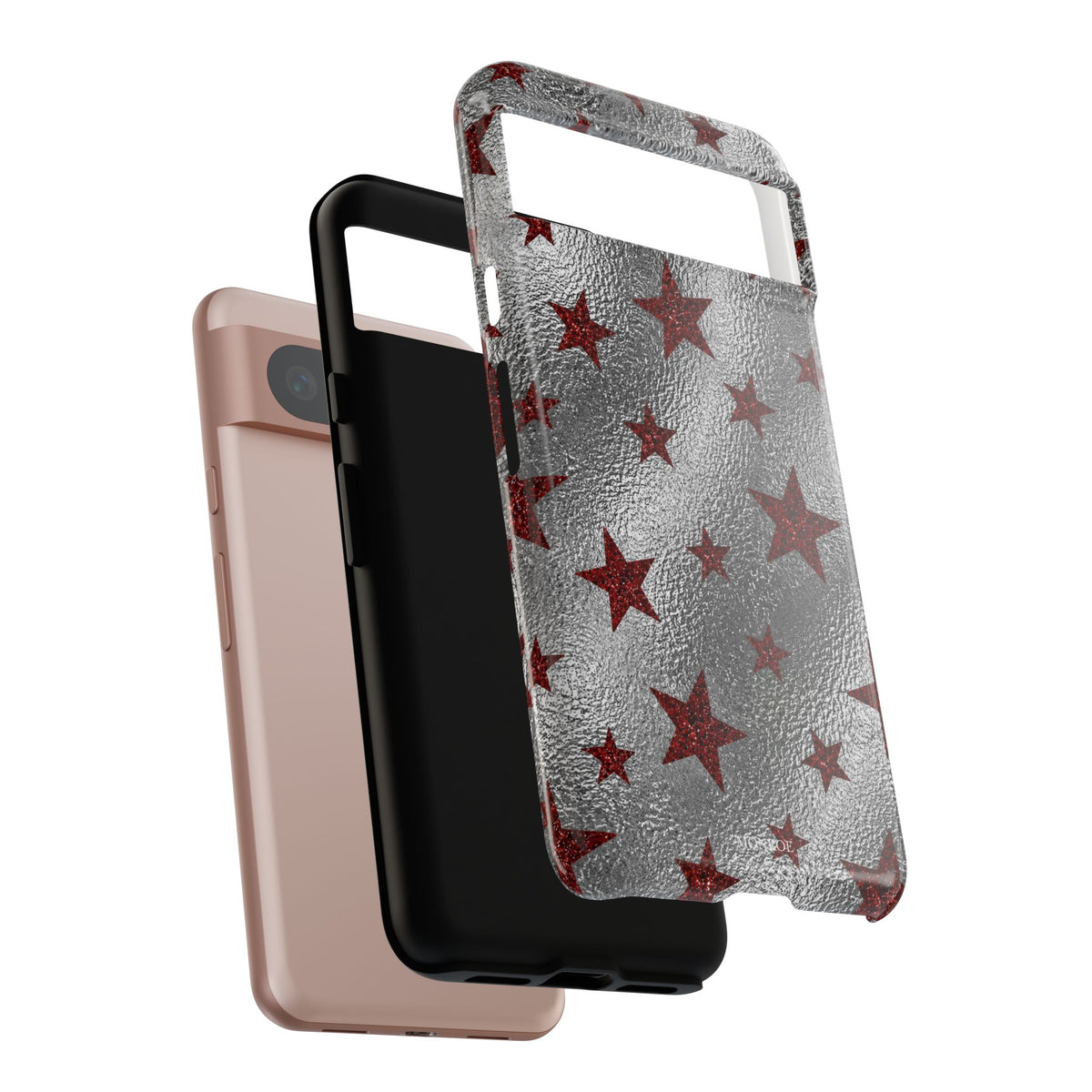 Silver Red Starry Tough Case