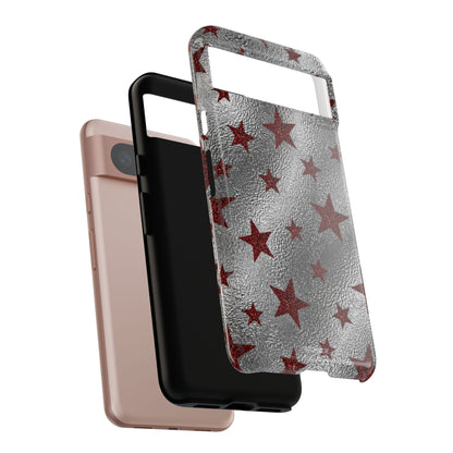 Silver Red Starry Tough Case