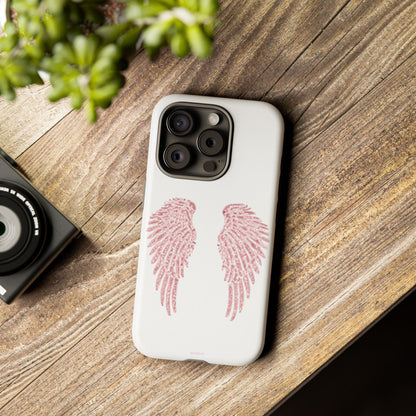 White & Pink Wings Tough Case