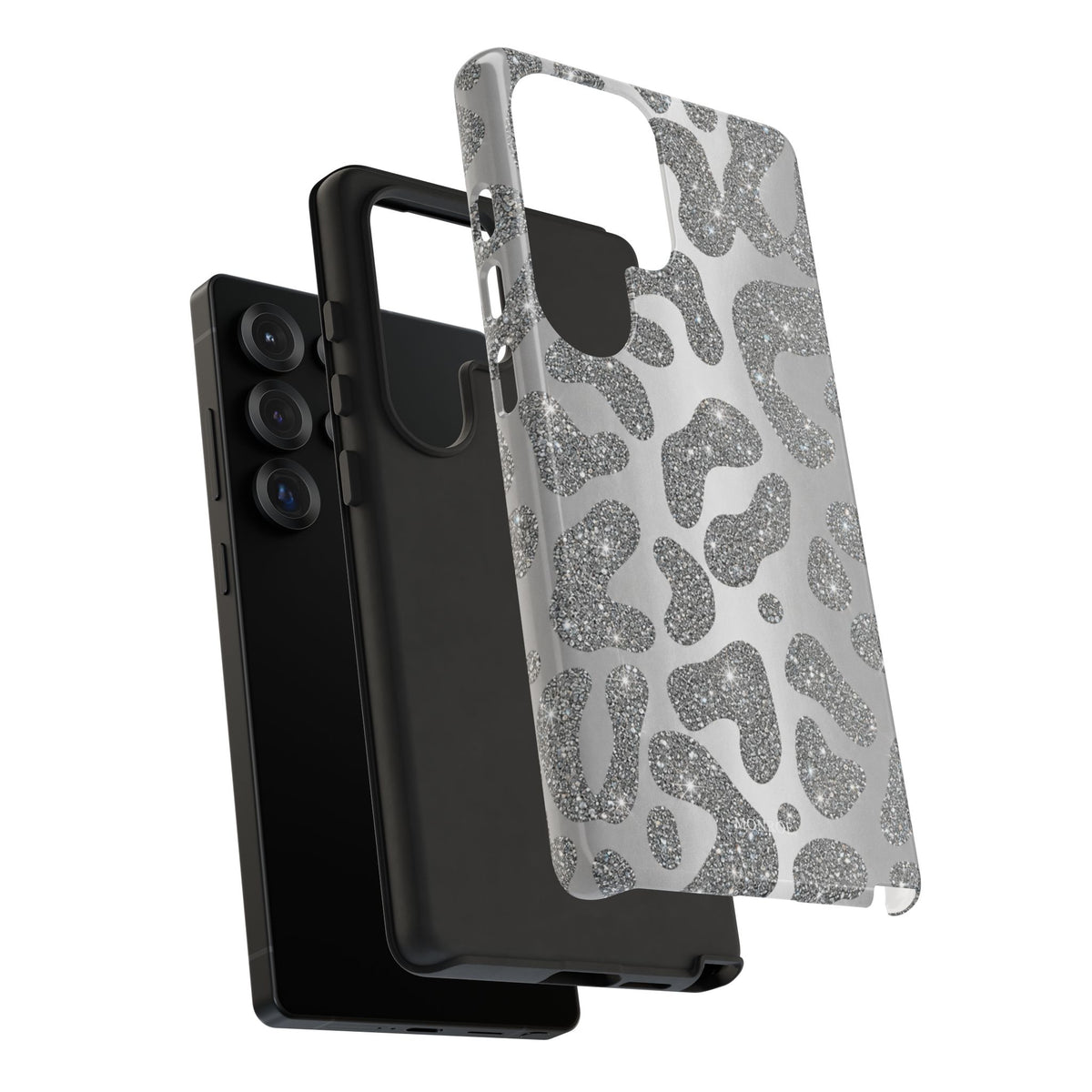 Silver Glitter Leopard Tough Case