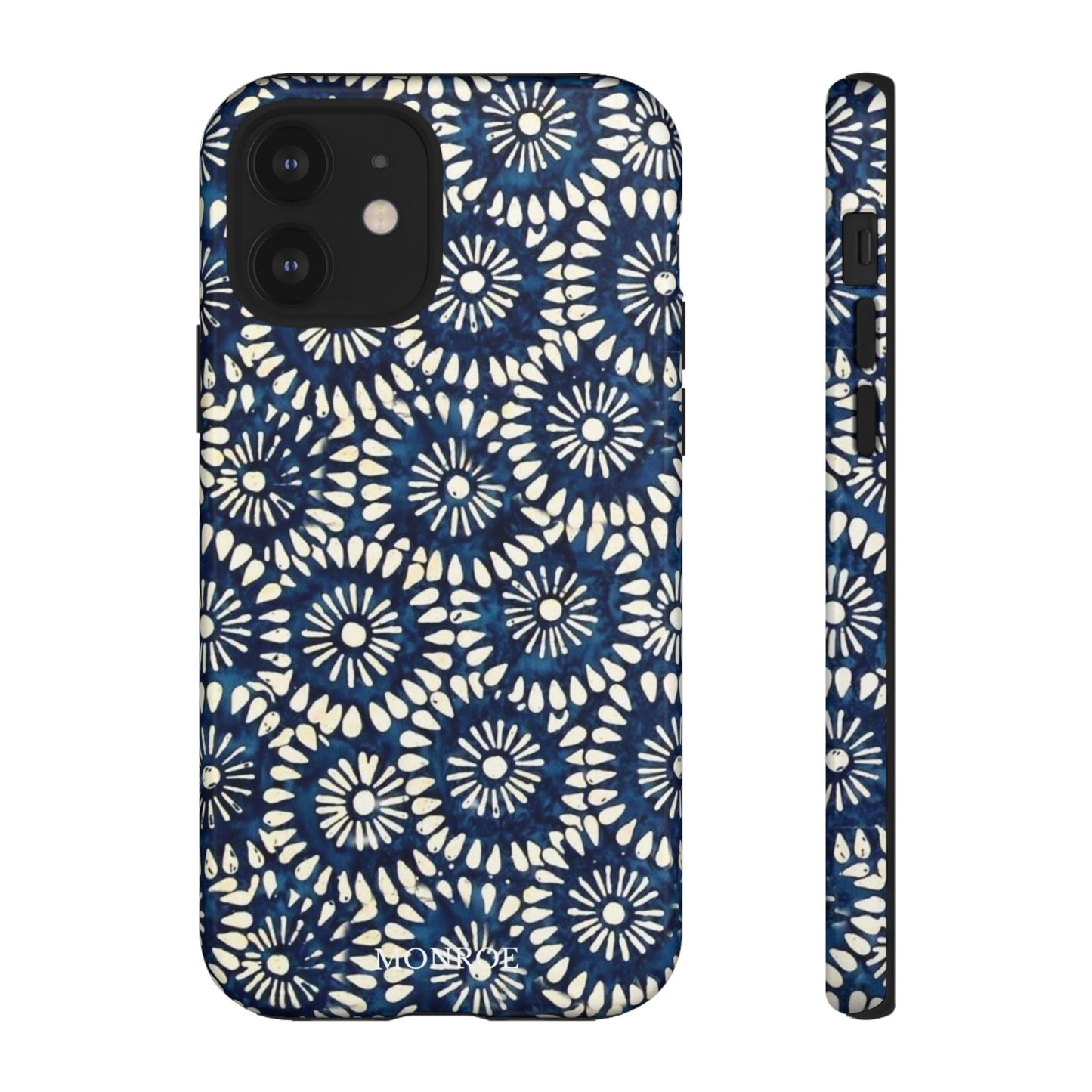 Navy Shibori Floral Tough Phone Case