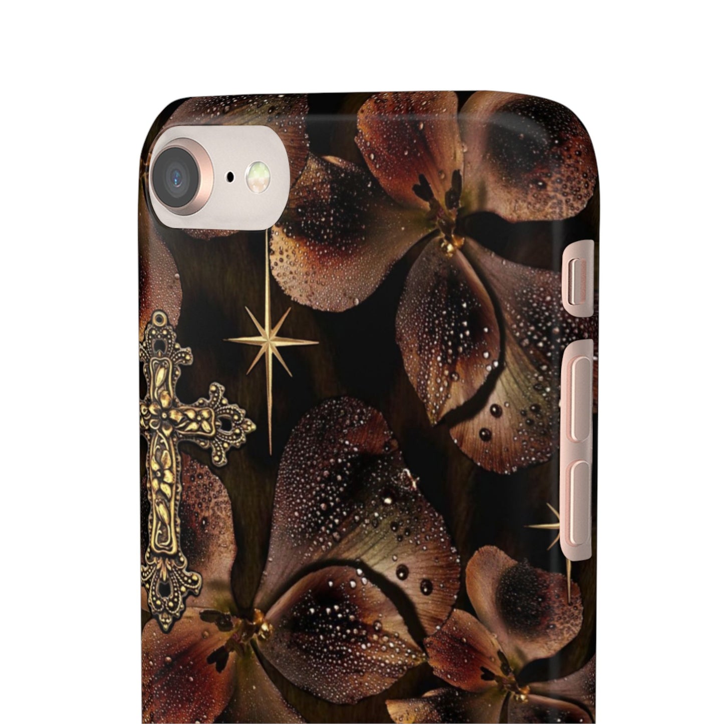 Brown Floral Cross Case