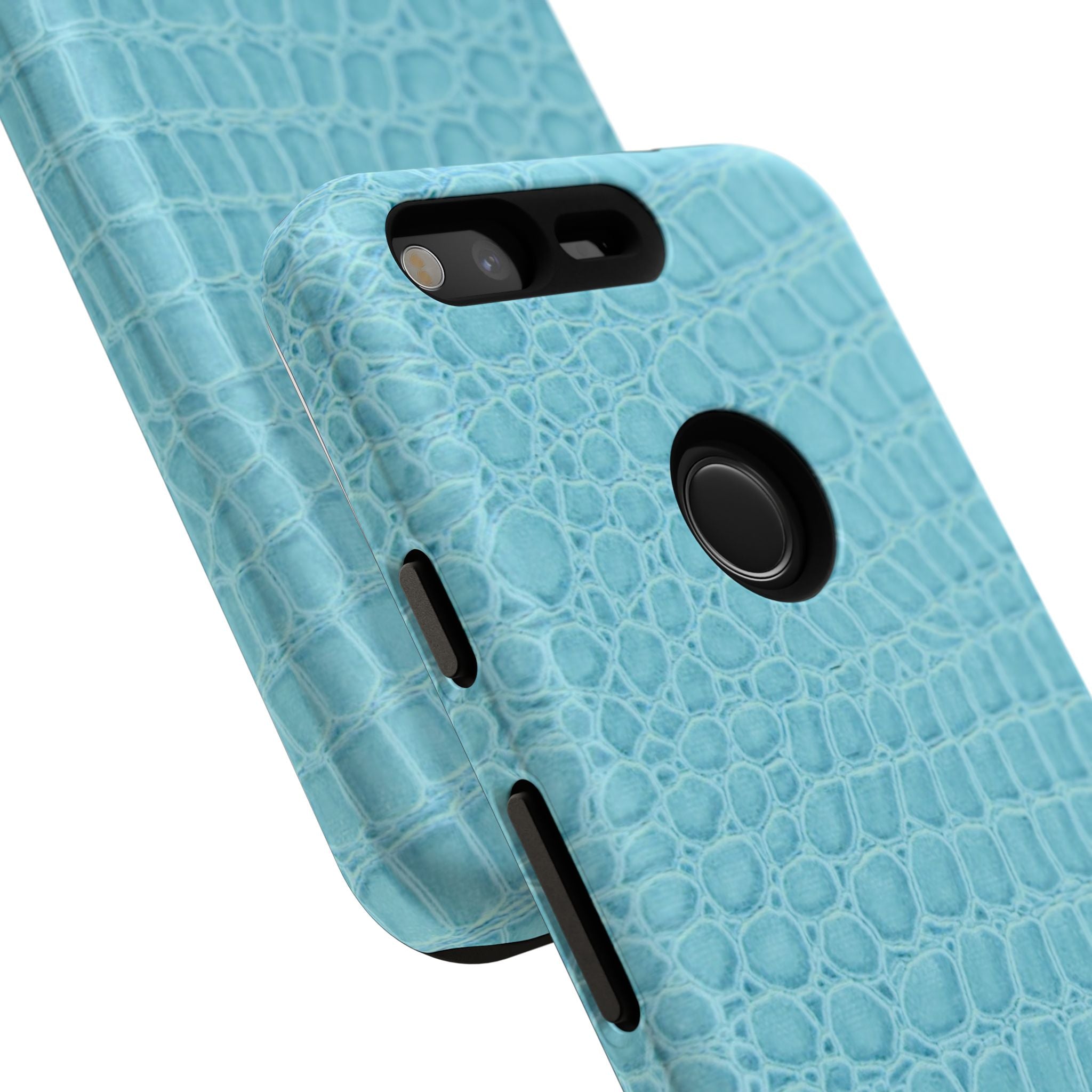Croc Embossed Turquoise Phone Case