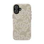 White Lace Pattern Tough Phone Case