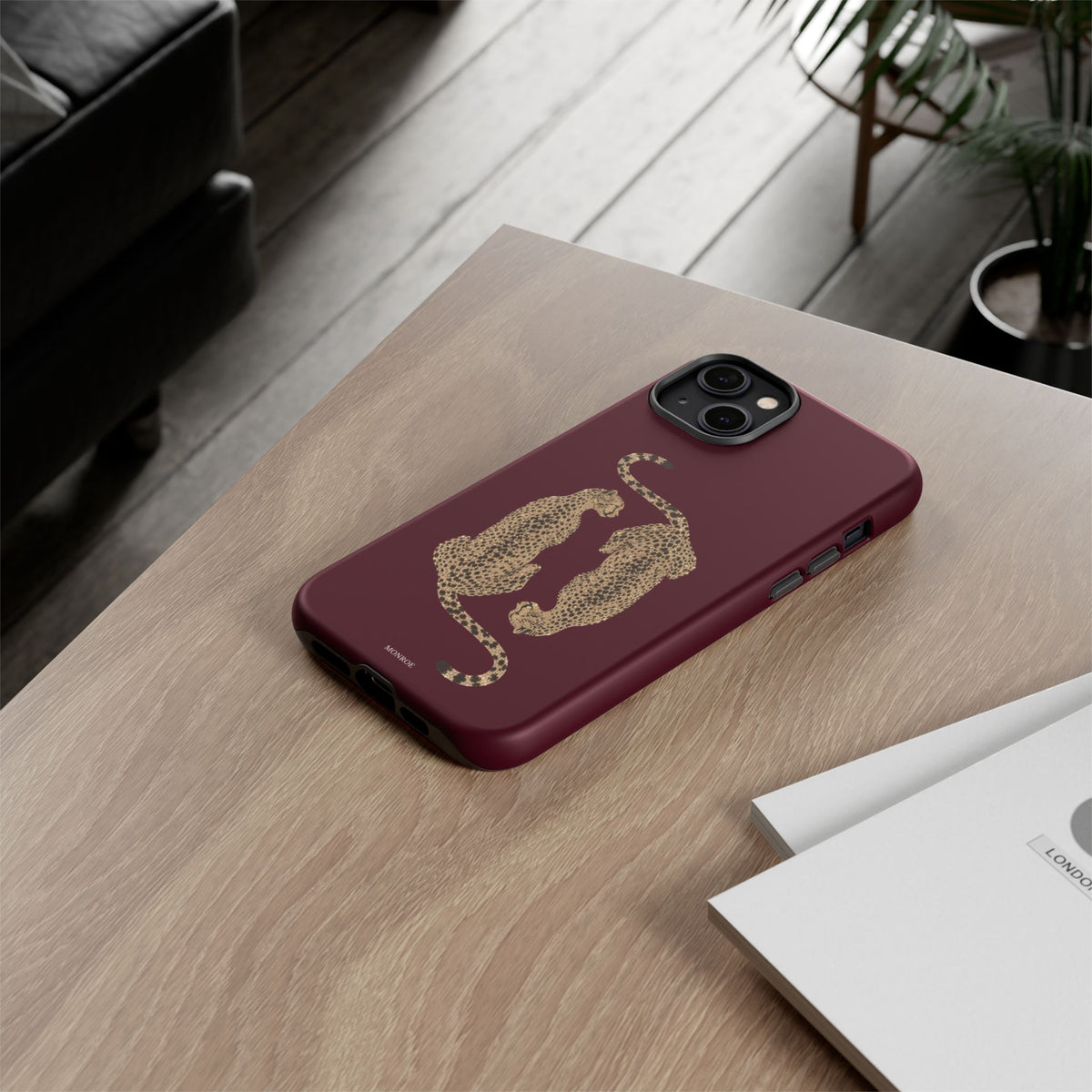 Burgundy Cheetah Tough Case